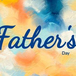 Colorful Father's Day background with a cheerful paintbrush style.