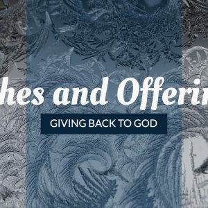 "Tithes and Offerings - Giving Back to God message with intricate background pattern"