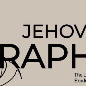 Minimalist illustration of Jesus with the text Jehovah Rapha, emphasizing healing and faith.