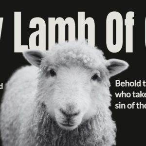 Holy Lamb of God with scriptural references on black background