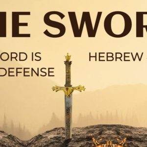 Christian inspirational image with a sword and Bible verse from Hebrews 4:12 highlighting the defense of God's word.