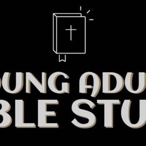 Young Adult Bible Study event banner with illustrated Bible icon