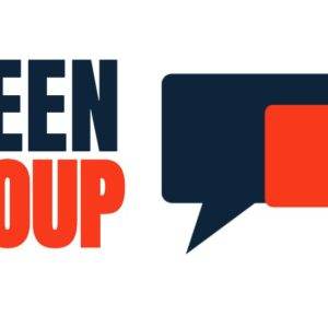 Teen Group logo with overlapping speech bubbles in red and blue