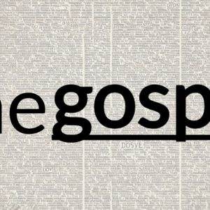 The word "thegospel" in bold font against a vintage dictionary background.