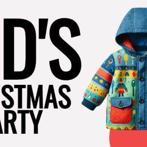 Colorful kids' Christmas jacket with festive patterns