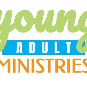 Young Adult Ministries logo with vibrant colors.