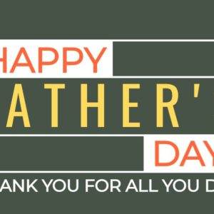 Happy Father's Day card in bold colors with a heartfelt thank you message.