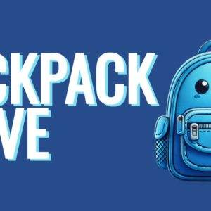 Cute blue backpack illustration for backpack drive