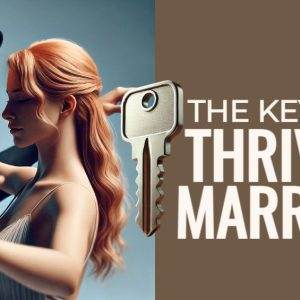 A couple dancing closely with a key icon and the text "The Key to a Thriving Marriage" beside them.