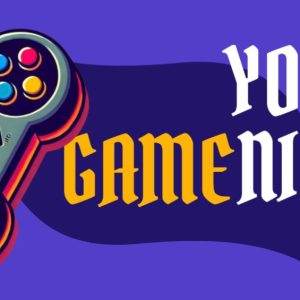 Vibrant graphic of a video game controller promoting Youth Game Night