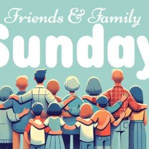 Group of friends and family gathered for Sunday event