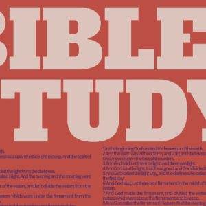 Bible study graphic with large bold text on a red background.