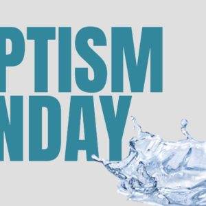 Baptism Sunday graphic with a splash of water