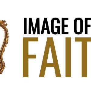 Elegant vintage mirror with 'Image of Faith' text.