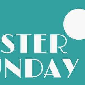 Easter Sunday celebration banner with artistic minimalistic design