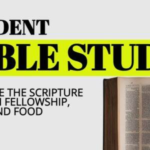 Student Bible study group promoting scripture memorization with fellowship, games, and food