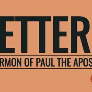 Letters Sermon of Paul the Apostle title on a warm beige background with decorative envelopes and flowers