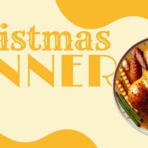 Delicious roast chicken with vegetables for a festive Christmas dinner.