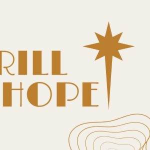 Modern art design with the phrase "A Thrill of Hope" and a stylized star.