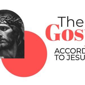 Artistic portrayal of Jesus with a crown of thorns alongside bold text about the Gospel.