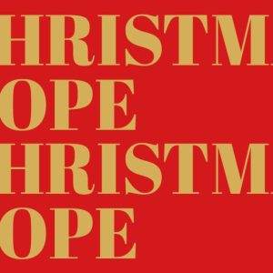 Festive red and gold Christmas design with bold "Christmas Hope" text.