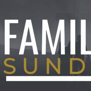 Bold Family Sunday graphic with contrasting black and yellow elements.