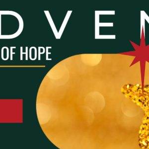 Advent theme with a golden star and festive design elements.