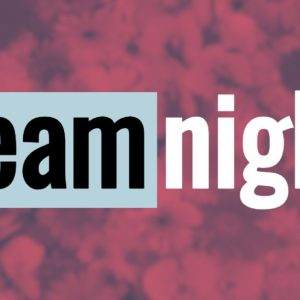 Team Night graphic with bold text against a textured background.